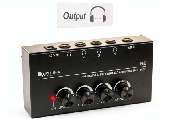 FIFINE 4-Channel Headphone Amplifier Compact-0