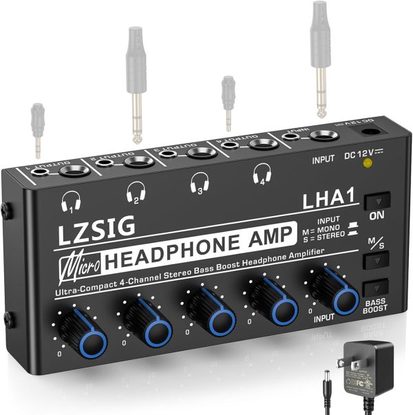Xisier 4-Channel Headphone Amplifier for Studio-0