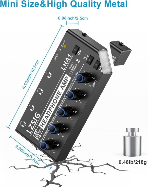 Xisier 4-Channel Headphone Amplifier for Studio-6