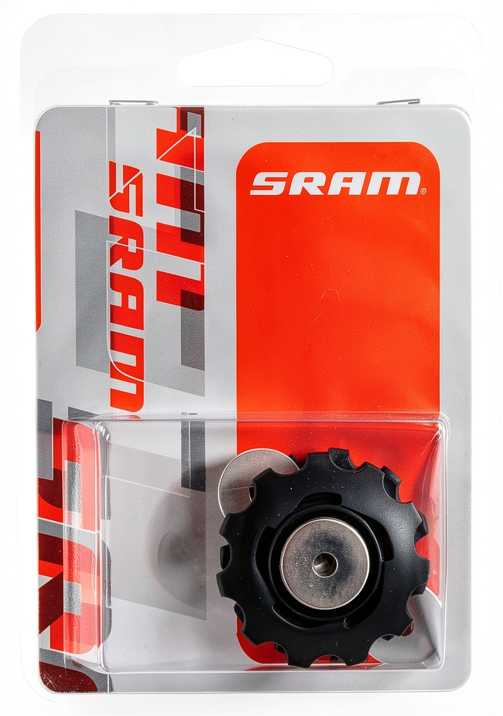 SRAM rear derailleur pulley set installed on a road bike