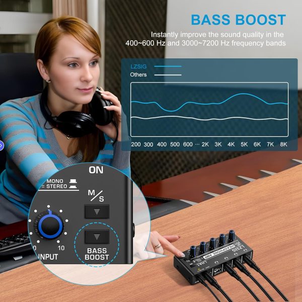 Xisier 4-Channel Headphone Amplifier for Studio-1