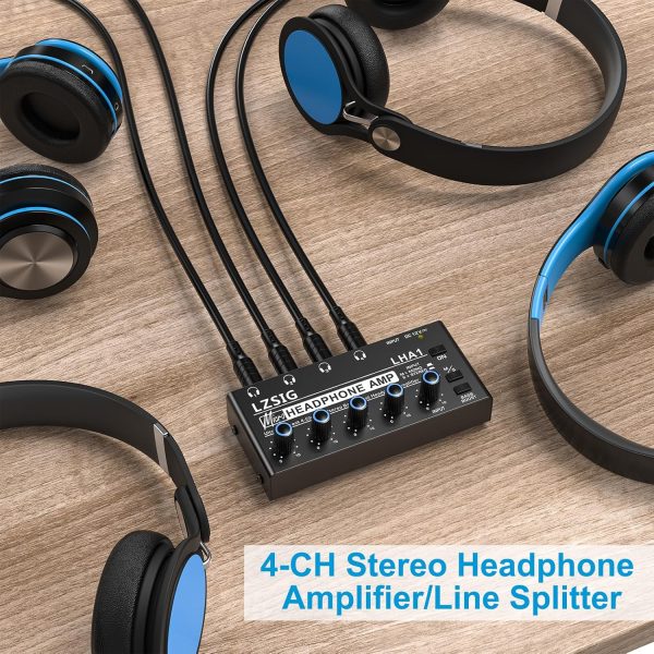 Xisier 4-Channel Headphone Amplifier for Studio-7