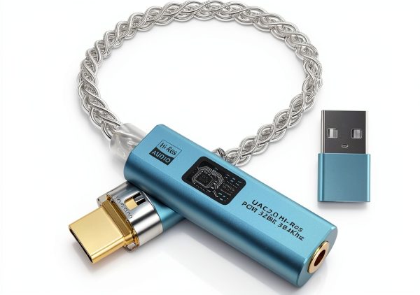 USB-C to 3.5mm Adapter Mxcudu Dual DAC Black-0